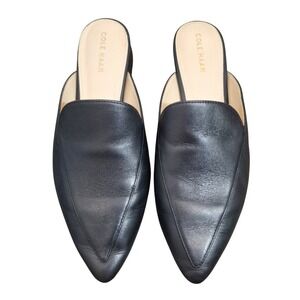 Cole Haan Women's Black Leather Pointed Toe Mule Slide Shoes Size 6B W12888